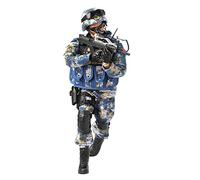 RCULWPLP Figurine Articulée de 30 Cm, Modèle Flexible, Jouet avec Accessoires et Muscles Réalistes, Convient Aux Enfants et Aux Adultes, Armée Bleu