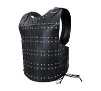 RCULWPLP Harnais D'Épaule Costume Cosplay Médiéval Décor Rivets Épaulière Réglable Cuir PU Sans Manche Destiné Aux Adultes Hommes Femmes pour Halloween Fête Sp, Noir