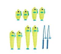 RCULWPLP Jeu de Pêche Interactif Facilitant la Coordination Jeu d'apprentissage Jouet Extensible Surprenant Jeu Collectif Adapté aux Enfants et Parents Maison École, Vert, Boxed 8F 2R