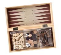 RCULWPLP Jeu de Société Portable En Bois Pliable Comprenant échecs, Dames et Backgammon. Convient Aux Enfants, Aux Adultes et Aux Familles pour Les et