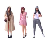 RCULWPLP Lot de 3 Figurines Miniatures de Filles à L'échelle 1/64 pour Loisirs Créatifs, Accessoires de Maison de Poupée et Passe-temps
