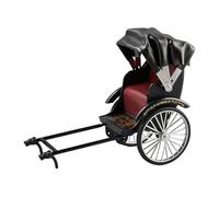 RCULWPLP Modèle Réduit de Pousse-pousse En Alliage Moulé sous Pression, Tricycle de Collection, Pièces Rotatives, Toit Pliable, Idéal pour Les Collectionneurs, Pousse-pousse Noir