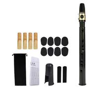 RCULWPLP Pocket Saxophone Mini Instrument à Vent Flûte Sax Portatif Ensemble Complet Bois de Qualité Adapté Aux Élèves Pratique Quotidienne, noir