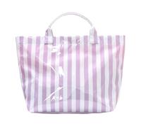 RCULWPLP Sac Bandoulière Rayé Imperméable Fourre-Tout Grande Capacité Poche Pratique en PVC Adapté pour Shopping Activités Extérieures Usage Quo, Rayures Violettes et Blanches