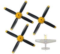 rcxsuv Lot de 3 hélices à 4 lames de rechange pour avion RC 500 mm P51 Mustang sans balais 4 canaux avec cône de nez
