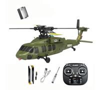 RCXTechPro Black-Hawk K200 Hélicoptère RC sans balais, 2,4 G 6 canaux RTF 6 axes avec positionnement du flux optique, maintien de l'altitude et vol inversé pour adultes - 1 batterie