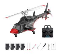 RCXTechPro ERA A61 Air-Wolf RC hélicoptère, échelle 1/52 2.4G 4CH hélicoptère à rotor simple hélicoptère militaire avec démarrage à une touche, maintien de l'altitude, télécommande pour adultes et