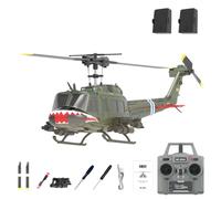 RCXTechPro RC ERA C032 UH-1 Huey Hélicoptère 1/48, 6 CH 2,4 G, gyroscope stabilisé sans barre, positionnement optique, atterrissage une touche - Batterie RTF/2
