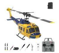 RCXTechPro RC ERA C032 UH-1 Huey Hélicoptère RC pour adultes, échelle 1/48, 6 CH 2,4 G, gyroscope stabilisé sans barre avec positionnement du flux optique et atterrissage à une touche - Batterie RTF/1