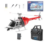 RCXTechPro RC ERA C138 Bell 206 Hélicoptère RC pour adultes, échelle 1:30, 6CH 6 axes, hélicoptère à rotor unique avec positionnement du flux optique, maintien de l'altitude, vol stable, RTF/1