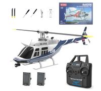 RCXTechPro RC ERA C138 Bell 206 Hélicoptère RC pour adultes, échelle 1:30, 6CH 6 axes, hélicoptère à rotor unique avec positionnement du flux optique, maintien de l'altitude, vol stable, RTF/2
