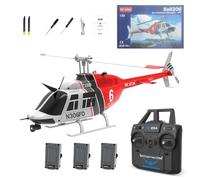RCXTechPro RC ERA C138 Bell 206 Hélicoptère RC pour adultes, échelle 1:30, 6CH 6 axes, rotor unique, positionnement du flux optique, maintien de l'altitude, vol stable, RTF