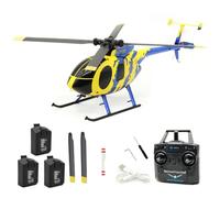RCXTechPro RC ERA C184 MD500 6 axes Gyro RC Hélicoptère RC 2,4 GHz 4 CH Flybar Stabilisé avec capteur de débit optique Télécommande Avion pour adultes RTF/3 batteries