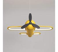 RCYF Plafonnier LED Avion, Lampe de Plafond Créatif pour Enfants Chambre Garçon Fille, Lustre Suspension Moderne, 42W Lumière Chaude, Jaune