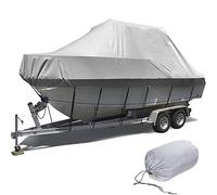 YILEFU Taud de Bateaux Bache Bateau Housse de Bateau 600D Oxford Imperméable,Anti-déchirure,Anti-UV,Anti-Neige,Toutes Les Saisons avec Corde Fixe pour Protégez Le Navire,Grey-17-19FT:600 * 230cm