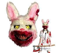 RCYHCY Sanglant Masque de lapin, Masque Effrayant d'Halloween Masque de Lapin Sanglant, Masque d'Horreur Masque de Lapin Poilu pour Enfant Adulte, pour Halloween Carnaval Cosplay Mascarade