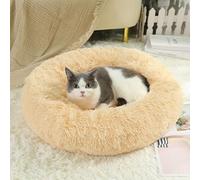 RCYONGQ Panier Chien Tissu Peluche Doux Confortable, Ronde Lit pour Animal, Paniers Chat avec Fond Antidérapant pour Chats Et Petits De Taille Moyenne(C,80cm)