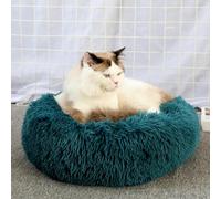 RCYONGQ Panier Chien Tissu Peluche Doux Confortable, Ronde Paniers Chat, Lit pour Animal Lavable, Fond Antidérapant pour Chats De Toutes Tailles(Q,80cm)