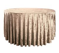 RCZ Décor Nappe Ronde en Velours Lavable Infroissable pour banquets, Mariages, fêtes et Plus Encore Champagne 749