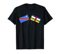 RD Congo République Centrafricaine Drapeau croisé Congo Voiture congolaise T-Shirt