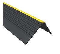 RD-ON Nez de marche autocollant en plastique PVC antidérapant 55 x 40 mm Noir 90 cm