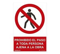 RD41023 - Panneau interdit le passage à toute personne Ajena à l'œuvre PVC Glasspack 0,7 mm 30 x 40 cm avec CTE, RIPCI Nouvelle législation