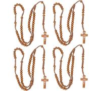 RDAHSUEHH Lot de 10 chapelets en bois naturel sans pierre précieuse pour homme et femme, Bois