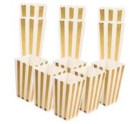 RDAHSUEHH Lot de 24 boîtes à popcorn - Sacs à popcorn pour fête, collations, bonbons, popcorn, sacs cadeaux de Noël (doré)