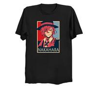 RDBGHAUK Bungo Stray Dogs Tshirt Chuuya Nakahara Shirt Cotton Bungou Stray Dog Manga Graphic Nakajima Atsushi T-Shirt Osamu Dazai T Shirt Black S
