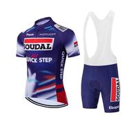 RDCYCLIST 2025 Pro Team SOUDAL QUICK STEP Ensemble de maillot de cyclisme pour hommes,Maillot de vélo de route MTB Respirant Paddad Cuissard à bretelles Kits (4XL)