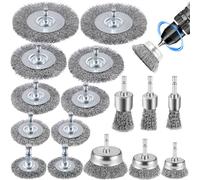RDDAIPE 16pcs Brosse Metallique pour Perceuse, 6mm Brosse Métallique Perceuse, Tige Hexagonale Brosse Perceuse Metal, pour Bois et Métal Antirouille, Meuleuse, Anticorrosion,Peinture,Polir, Nettoyage