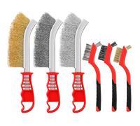 RDDAIPE 6pc Brosse Metallique, Brosse Metallique a Main, Brosse Métallique: Acier Inoxydable+Acier au Carbone+Laiton+Nylon, pour Décapage de Soudure, Anti Rouille et Dépoussiérage, 3 Grande+3 Petite