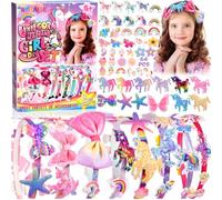 RDDAIPE 8pc Kit de Fabrication de Bandeaux pour Fille,Accessoire Cheveux Bricolage,Loisir Creatif Serre Tete Activite Manuelle pour Fille Enfant 4 5 6 7 8 9 10 Ans Jouet Jeux Cadeau Anniversaire Noel