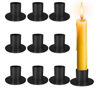 RDDAIPE 9 Pcs Bougeoir Noir, Φ2.5cm Candle Holder, Chandelier Bougeoir, Chandelier Noir, Porte Bougie Métal Moderne, pour Les Centres de Table, Fêtes, Mariages, Dîners, Décorations D'intérieur