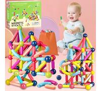 RDDAIPE Bloc Construction Magnetique Enfant, 88pcs Boules Magnétiques et Tiges, Jeux Construction Magnétique, Bloc de Construction Magnétique Montessori, Jeux Jouet Magnetique Enfant Âgés de 3 Ans +