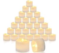 RDDAIPE Bougie LED Flamme Vacillante - Lot de 30 Chauffe Plat, Électrique Sans Flamme, 100+ Heures de Lumière pour Noël, Pâques, Mariage, Décoration de Fête