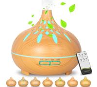RDDAIPE Diffuseur Huiles Essentielles,500ml Ultrasonique Diffuseur D'huiles Essentielles,7 LED Diffuseur Parfum Electrique avec Télécommande, Diffuseur Arômes Humidificateur Aromathérapie pour Maison