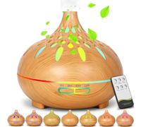 RDDAIPE Diffuseur Huiles Essentielles,500ml Ultrasonique Diffuseur D'huiles Essentielles,7 LED Diffuseur Parfum Electrique avec Télécommande, Diffuseur Arômes Humidificateur Aromathérapie pour Maison