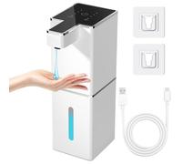 RDDAIPE Distributeur Savon Automatique 380ml,Distributeur de Savon Automatique Mural sans Percage,Distributeur Automatique Savon,sans Contact,USB Rechargeable Ipx5 Étanche,pour Cuisine,Salle de Bain