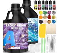 RDDAIPE Resine Epoxy Transparente 4L/135.2oz, Résine Epoxy, 1:1 Ratio Revêtement en Résine Époxy Cristalline, Epoxy Resin Kit Complet, pour Craft,Art,Table,Moule, Fabrication de Bijoux,Bois,Débutant