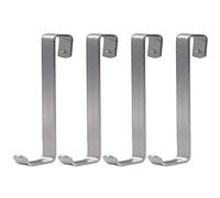 Rddconkit Lot de 4 crochets de suspension en aluminium pour porte de salle de bain ou douche (longueur 10 cm, diamètre intérieur du crochet 16 mm)