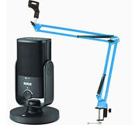 RØDE - NT-USB Mini - Microphone à condensateur de studio USB, avec bras de microphone Keepdrum NB35BL, bleu