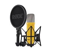 RØDE NT1 Série Signature - Microphone à condensateur avec accessoires pour la production musicale, l'enregistrement vocal, le streaming et les podcasts (Jaune)