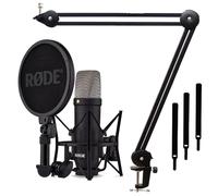 RØDE NT1 Signature Noir Studio - Microphone à condensateur + Keepdrum MS138 - Trépied avec bras articulé