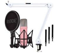 RØDE NT1 Signature Rose Microphone Studio + Keepdrum MS138 Trépied à bras articulé Blanc