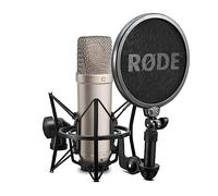 RØDE NT1A Microphone à condensateur cardioïde à large membrane avec support antichoc, filtre anti-pop et câble XLR pour production musicale, enregistrement vocal, streaming et podcasting