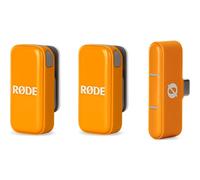 Micro sans Fil RØDE - Microphone sans Fil Compact, Deux micros avec étui de Charge pour la création de Contenu sur Smartphone - USB-C, Orange