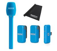 RØDE Système de microphone sans fil Micro USB-C Bleu avec micro pour interview, adaptateur manuel Bleu et chiffon keepdrum