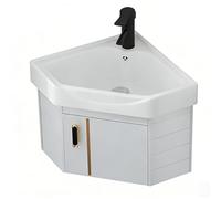RDEADPNA Meuble sous lavabo avec rainures，Meuble de Salle de Bain avec lavabo lavabo，Meuble de Salle de Bain Moderne avec Rangement sur Pied，pour Salle de Bain(White,14.9 * 15.3)