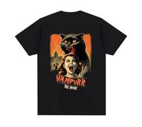 RDESEDRTRE 90s Horror Movie The Return of Vampurr Cat T-Shirt Black XXL
